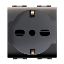 Immagine di PRESA SCHUKO TRIVALENTE DI SICUREZZA MYLIFE 2P+T 10/16A NERA ELETTROCANALI