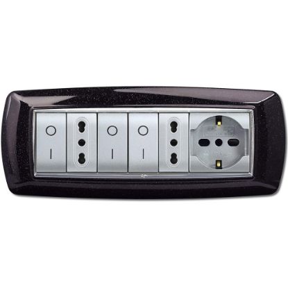 Immagine di PLACCA MYLIFE 7 MODULI NERO GLITTERING ELETTROCANALI