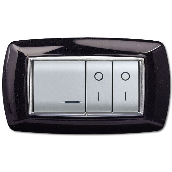 Immagine di PLACCA MYLIFE 4 MODULI NERO GLITTERING ELETTROCANALI