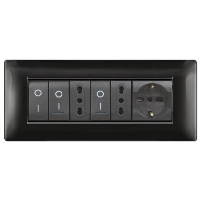 Immagine di PLACCA MYLIFE Q 7 MODULI NERO ELETTROCANALI