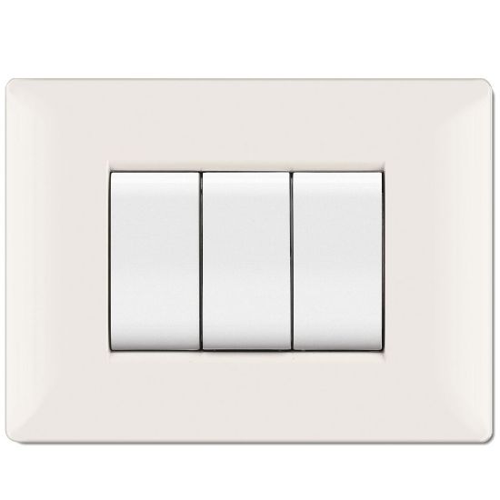 Immagine di PLACCA MYLIFE Q 3 MODULI BIANCO ELETTROCANALI