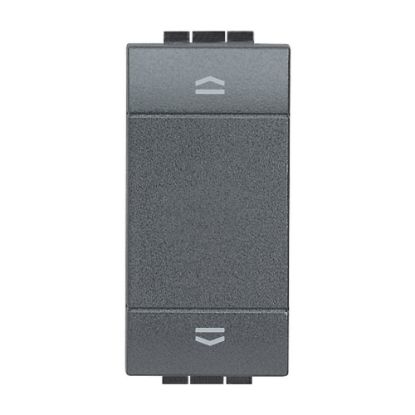Immagine di PULSANTE DOPPIO NO INTERBLOCCATO ANTRACITE SERIE LIVING
