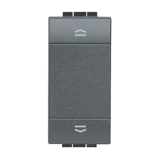 Immagine di PULSANTE DOPPIO NO INTERBLOCCATO ANTRACITE SERIE LIVING