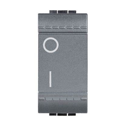 Immagine di INTERRUTTORE BIPOLARE 16A 1 MODULO ANTRACITE SERIE LIVING