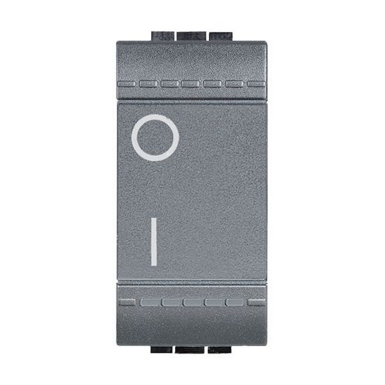 Immagine di INTERRUTTORE BIPOLARE 16A 1 MODULO ANTRACITE SERIE LIVING