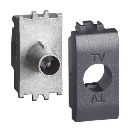 Immagine di PRESA TV PASSANTE 14 DB 1 MODULO NERO SERIE LIVING