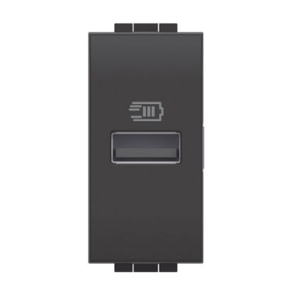 Immagine di CARICATORE USB TIPO A 1 MODULO ANTRACITE SERIE LIVING