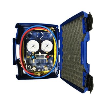 Immagine di GRUPPO MANOMETRICO 2 VIE IN VALIGIA R32 PIU 2 FRUSTE E RUBINETTI WIGAM