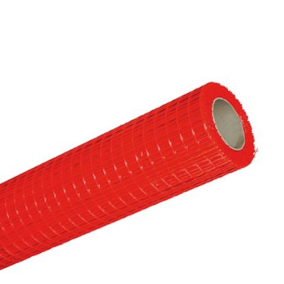 Immagine di RETE FIBRA VETRO MM 12,5X14,3 ROSSA 115 GRAMMI H.100 CM ROTOLO 50 MQ BIEMME