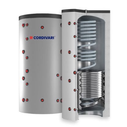 Immagine di TERMOACCUMULATORE LT 600 PIU SCAMBIATORE PER ACQUA CALDA SANITARIA ( ECO COMBI 2 VB 600 ) CORDIVARI