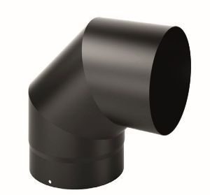 Immagine di CURVA NERA PER STUFA DIAMETROMM150 A 90°