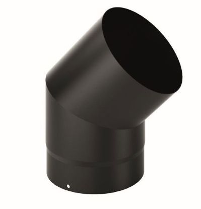 Immagine di CURVA NERA PER STUFA DIAMETROMM150 A 45°