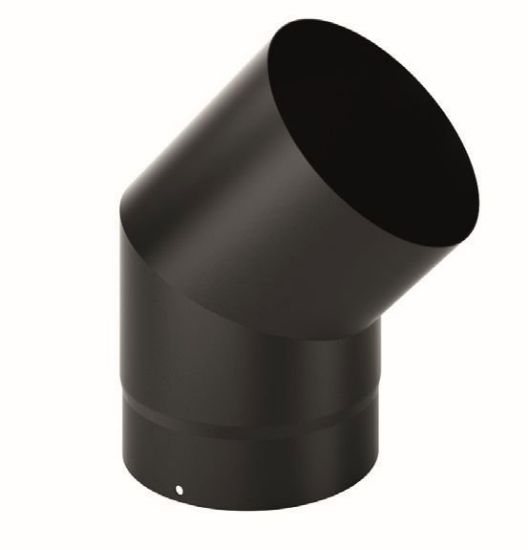 Immagine di CURVA NERA PER STUFA DIAMETROMM150 A 45°