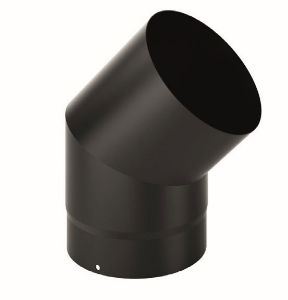 Immagine di CURVA NERA PER STUFA DIAMETROMM120 A 45°