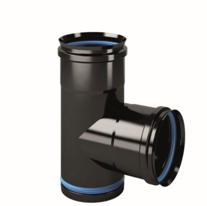 Immagine di TEE INOX NERO DI PARTENZA DIAMETROMM80 AISI 316