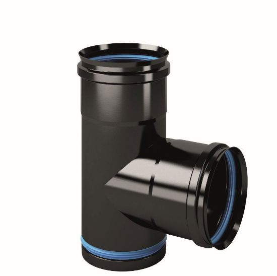 Immagine di TEE INOX NERO DI PARTENZA DIAMETROMM80 AISI 316