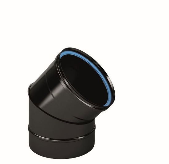 Immagine di CURVA INOX NERA DIAMETROMM100 A 45° AISI 316