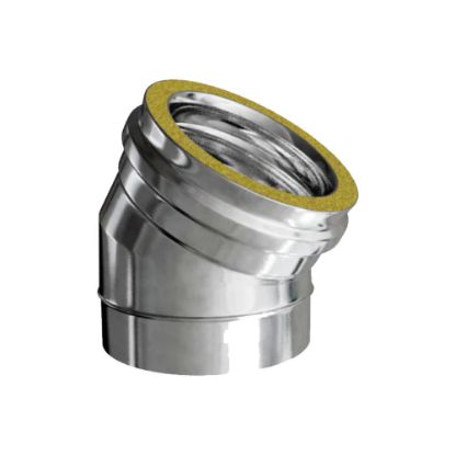 Immagine di CURVA DOPPIA PARETE Ø 150/200 MM A 30° ( INOX )