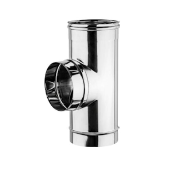 Immagine di TEE MONOPARETE Ø 80 MM . RIBASSATO MFF ( INOX AISI 316 )