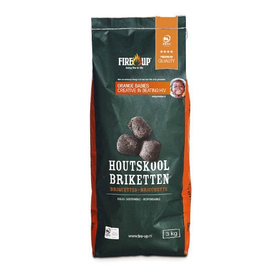 Immagine di BRICCHETTI OVULI DI CARBONE VEGETALE SACCO DA 3 KG G.M.R.