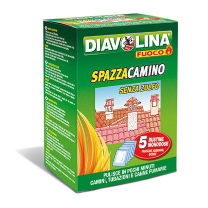 Immagine di SPAZZACAMINO IN POLVERE PER CANNE FUMARIE CONFEZIONE 5 BUSTINE DA 50 GRAMMI DIAVOLINA