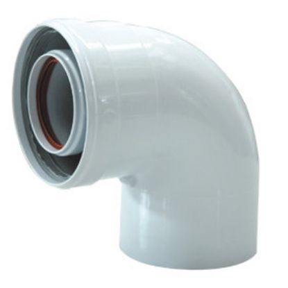 Immagine di CURVA COASSIALE 90° MF PPS Ø 100/60 MM CONDENSAZIONE LINEA COMMERCIALE