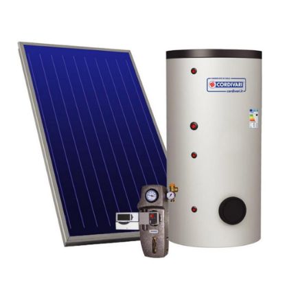 Immagine di PANNELLO SOLARE CIRCOLAZIONE FORZATA 150 LT  2,5 MQ  CON BOLLITORE 1 SERPENTINO TETTO FALDA CORDIVARI