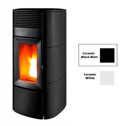 Immagine di RIVESTIMENTO PER TERMOSTUFA A PELLET CLUB HYDROMATIC MATT BLACK CERAMIC COL 126 MCZ