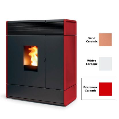Immagine di RIVESTIMENTO PER TERMOSTUFA A PELLET AKY HYDROMATIC BORDEAUX CERAMIC COL 105 MCZ