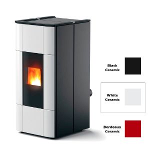 Immagine di RIVESTIMENTO PER TERMOSTUFA A PELLET JAZZ HYDROMATIC WHITE CERAMIC COL 102 MCZ