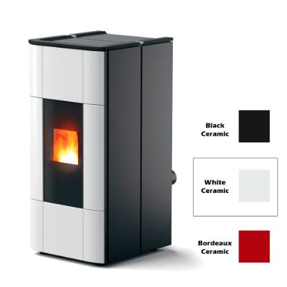 Immagine di RIVESTIMENTO PER TERMOSTUFA A PELLET JAZZ HYDROMATIC WHITE CERAMIC COL 102 MCZ