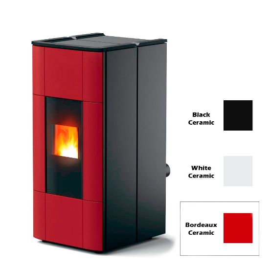 Immagine di RIVESTIMENTO PER TERMOSTUFA A PELLET JAZZ HYDROMATIC BORDEAUX CERAMIC COL 105 MCZ