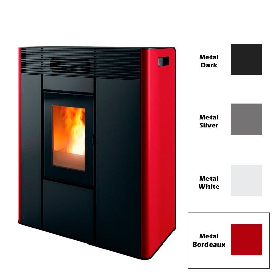 Immagine di RIVESTIMENTO PER TERMOSTUFA A PELLET THEA HYDRO BORDEAUX METAL COL 304 MCZ