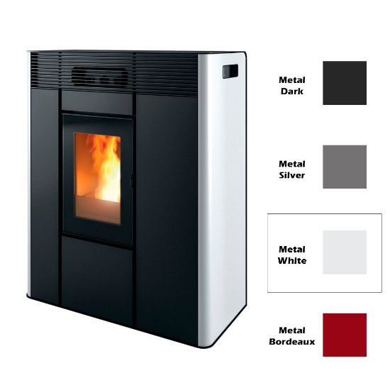 Immagine di RIVESTIMENTO PER TERMOSTUFA A PELLET THEA HYDRO WHITE METAL COL 302 MCZ