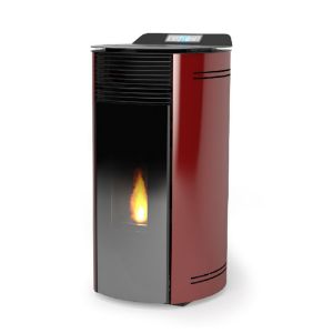 Immagine di TERMO STUFA A PELLET NEW JESSICA IDRO BLACK LINE IDROVENTILATA ROSSO KW 13 LAMINOX