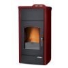 Immagine di TERMO STUFA A PELLET GRETA IDROPLUS ACCIAIO ROSSO BORDEAUX KW18 LAMINOX