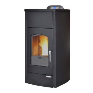 Immagine di TERMO STUFA A PELLET GRETA IDROPLUS ACCIAIO ANTRACITE KW18 LAMINOX