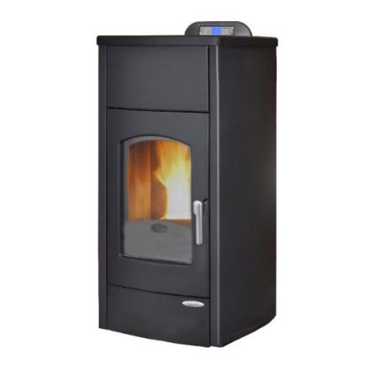 Immagine di TERMO STUFA A PELLET GRETA IDROPLUS ACCIAIO ANTRACITE KW18 LAMINOX