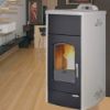 Immagine di TERMO STUFA A PELLET GRETA IDROPLUS ACCIAIO AVORIO KW18 LAMINOX