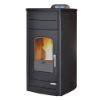 Immagine di TERMO STUFA A PELLET ESTER IDROPLUS ACCIAIO NERO OPACO KW15 LAMINOX