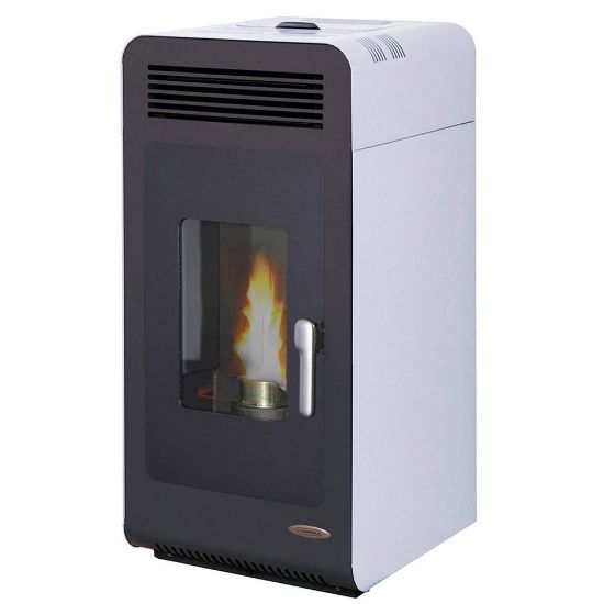 Immagine di TERMO STUFA A PELLET PRIMULA 13KW ACCIAIO BIANCO LAMINOX