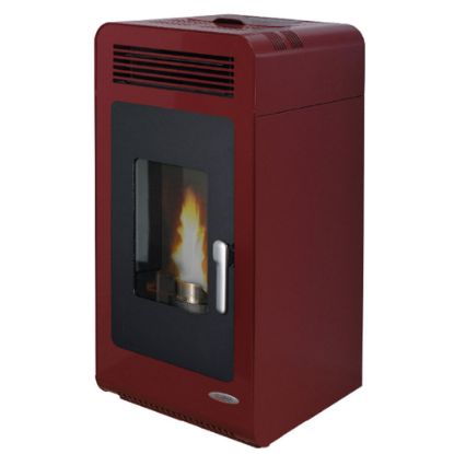 Immagine di TERMO STUFA A PELLET PRIMULA 13KW ACCIAIO BORDEAUX LAMINOX