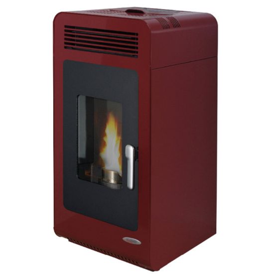 Immagine di STUFA A PELLET PRIMULA 7 KW ACCIAIO BORDEAUX LAMINOX
