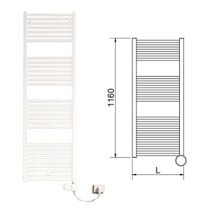 Immagine di LISA 22 TERMOARREDO ELETTRICO L.450 MM H.1160 MM 500 WATT BIANCO RAL 9010 CORDIVARI