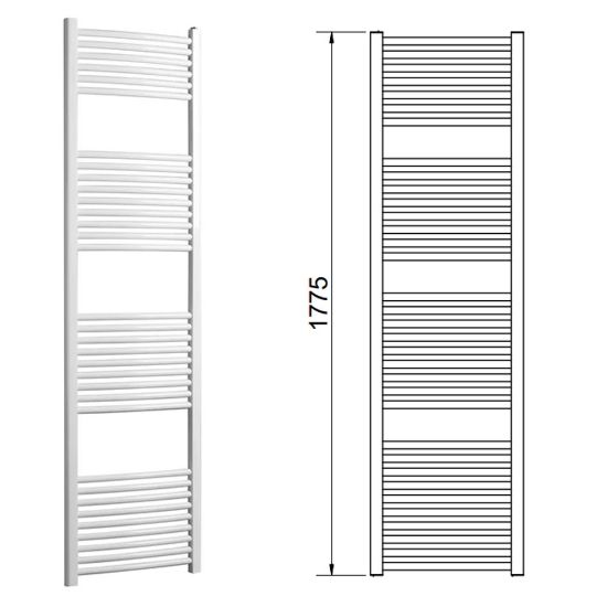 Immagine di LISA 25 TERMOARREDO L.750 MM H.1775 MM INTERASSE 700 MM BIANCO RAL 9010 CORDIVARI