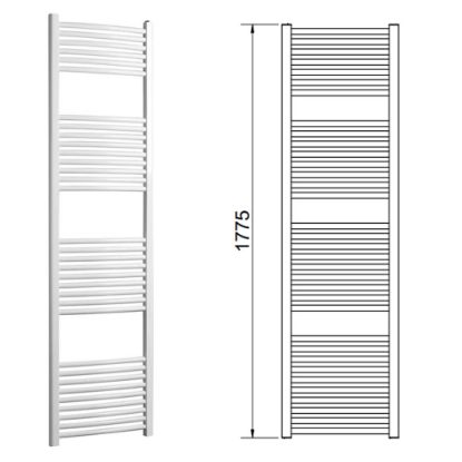 Immagine di LISA 25 TERMOARREDO L.450 MM H.1775 MM INTERASSE 400 MM BIANCO RAL 9010 CORDIVARI