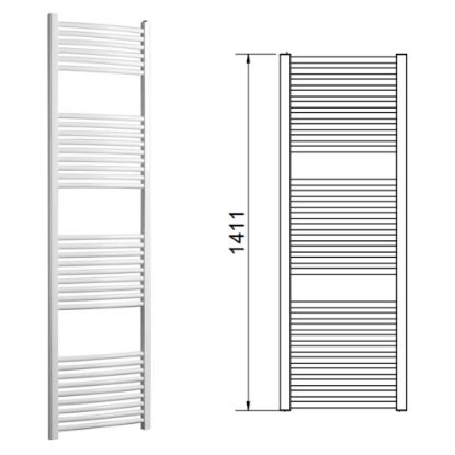 Immagine di LISA 25 TERMOARREDO L.400 MM H.1411 MM INTERASSE 350 MM BIANCO RAL 9010 CORDIVARI