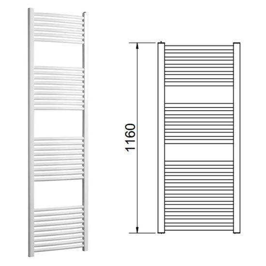 Immagine di LISA 25 TERMOARREDO L.500 MM H.1160 MM INTERASSE 450 MM BIANCO RAL 9010 CORDIVARI