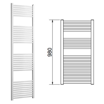 Immagine di LISA 25 TERMOARREDO L.450 MM H.980 MM INTERASSE 400 MM BIANCO RAL 9010 CORDIVARI