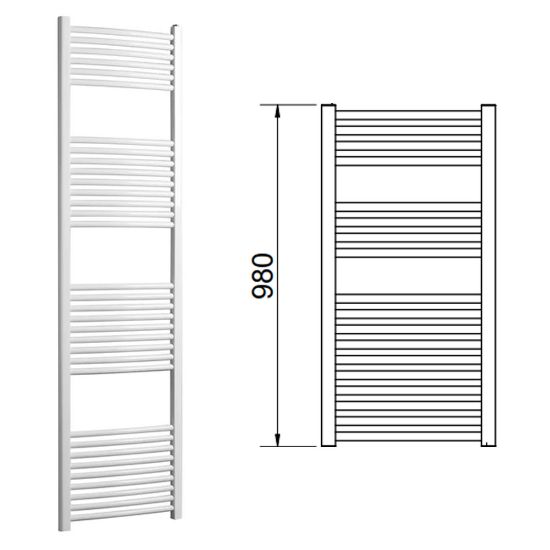 Immagine di LISA 25 TERMOARREDO L.400 MM H.980 MM INTERASSE 350 MM BIANCO RAL 9010 CORDIVARI
